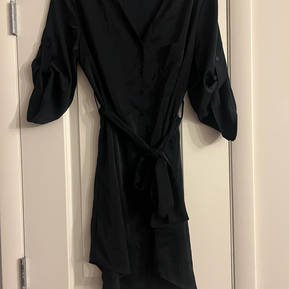 Stylish Black Button-Up Dress